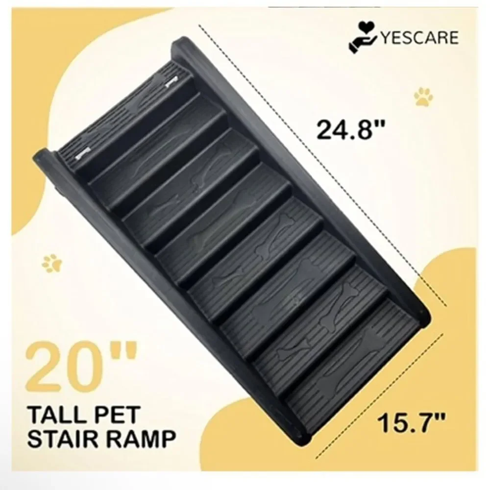 Yescare Collapsible Free-Standing Ramp for Pets, Black, NEW
